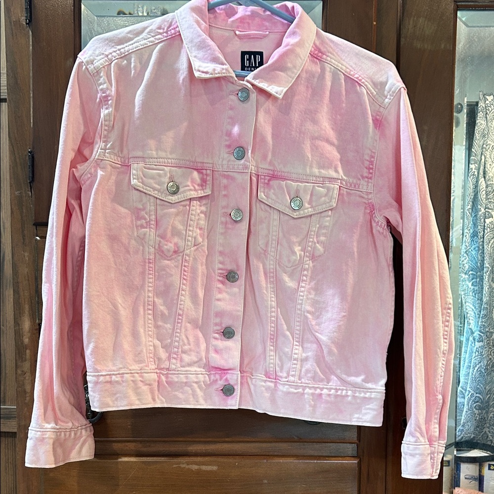 GAP Women's Tie-dyed Light Pink Jean Jacket